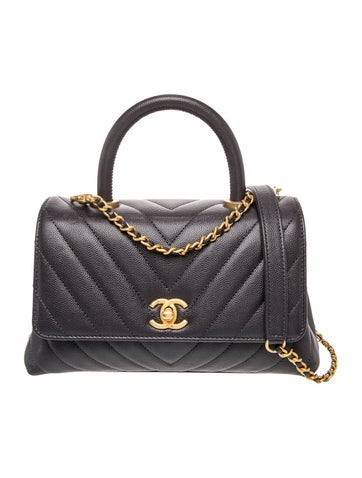 Mini Chevron Coco Handle Flap Bag
