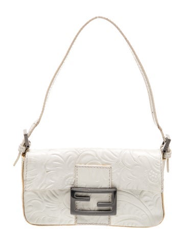 Embossed Leather Baguette Vintage