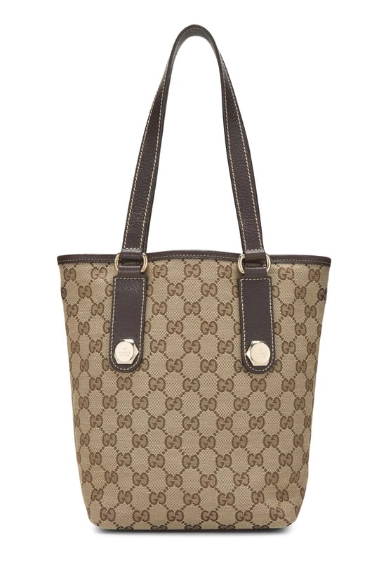 Brown Original GG Canvas Flat Vertical Tote Small
