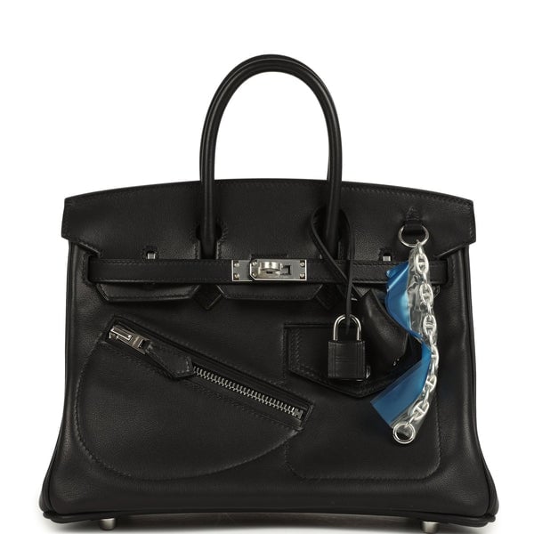 Hermes Hermes Limited Edition Birkin Rock 25 Black Volupto Palladium Hardware