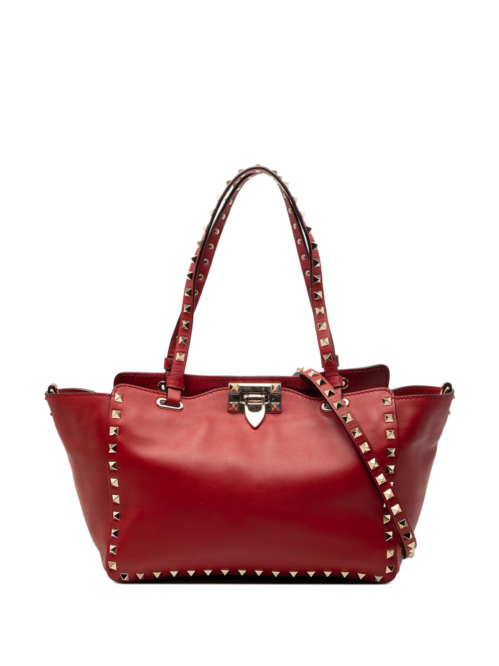 2000-2017 Small Leather Rockstud Trapeze satchel