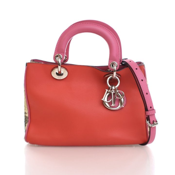 Dior Small Calfskin and Python Diorissimo Tote