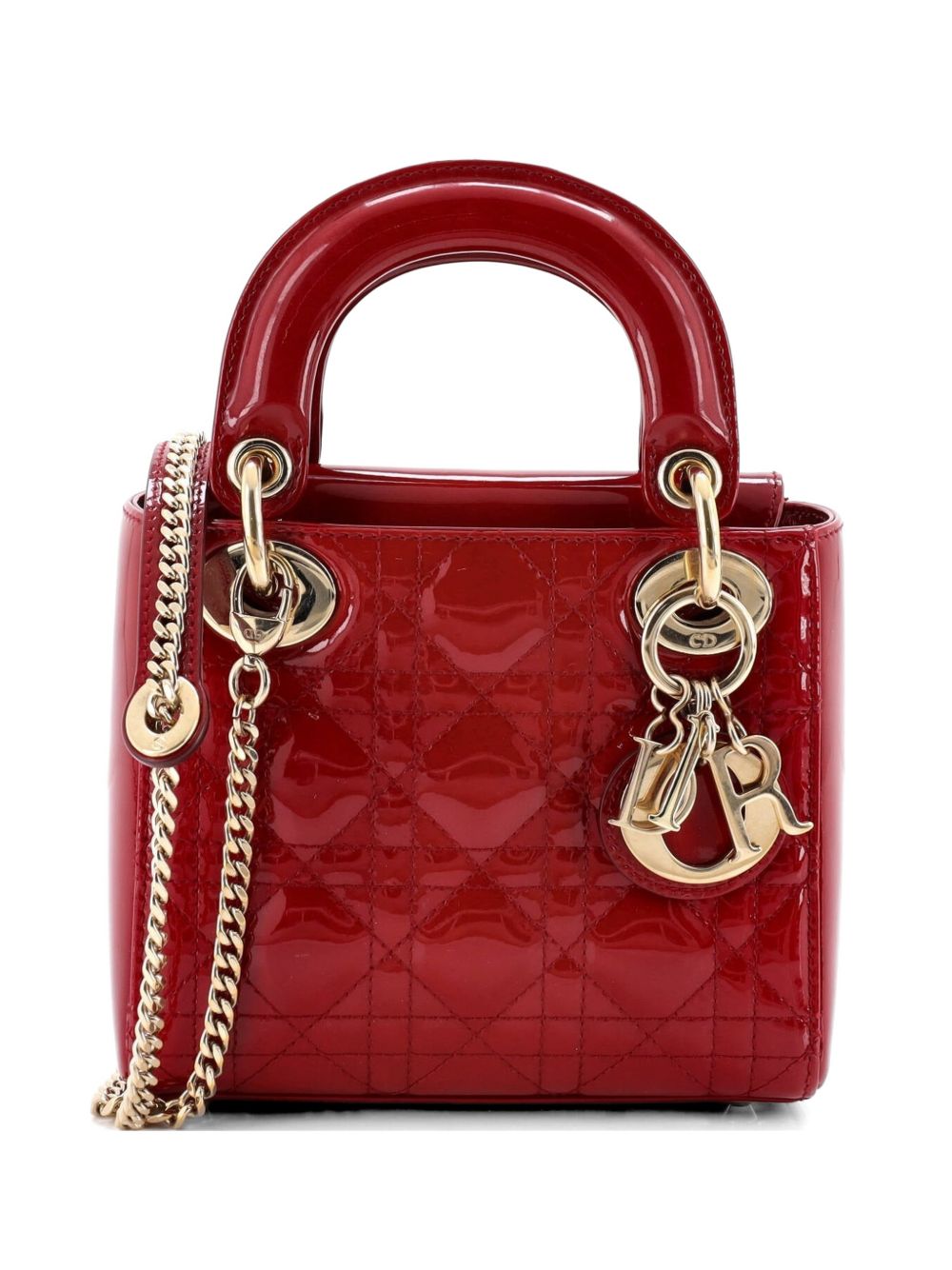 Lady Dior Chain Bag Cannage Quilt Patent Mini satchel
