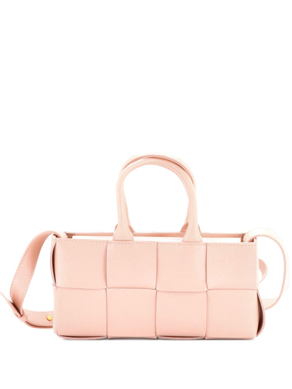 Arco Top Handle Shoulder Bag Maxi Intrecciato Leather East West tote bag