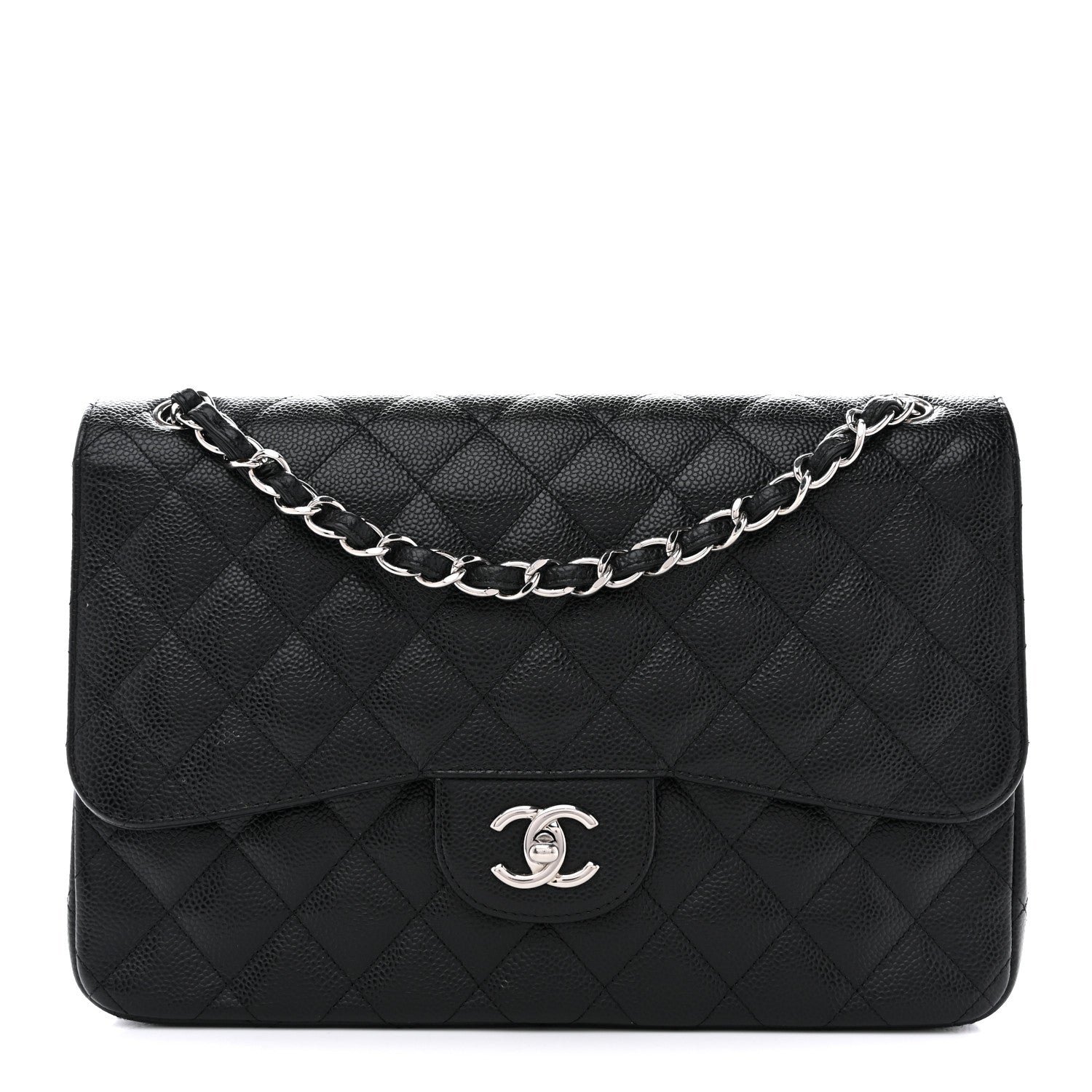 Chanel Caviar Quilted Jumbo Double Flap Black