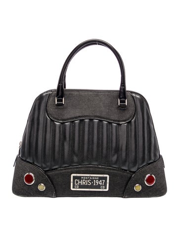 Dior Leather "Chris 1947" Montaigne Cadillac Top- Handle Bag