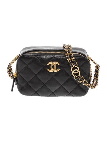 Chanel Quilted Caviar CC Your Camera Bag