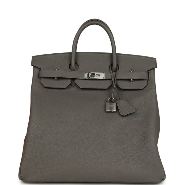 Hermes Pre-owned Hermes HAC Birkin 40 Etain Togo Palladium Hardware
