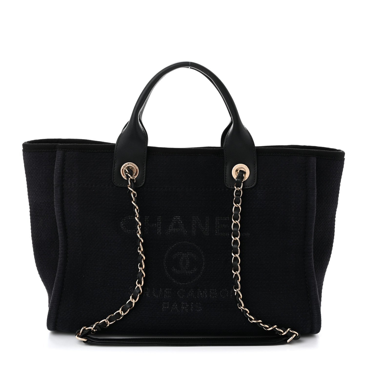 Chanel Mixed Fibers Small Deauville Tote Black