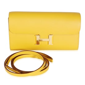 Hermes Hermès Jaune Ambre Epsom Constance Long Wallet To Go GHW