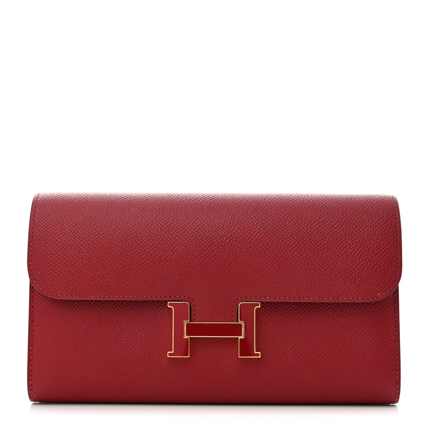 Hermes Epsom Constance Long Wallet Rouge Grenat