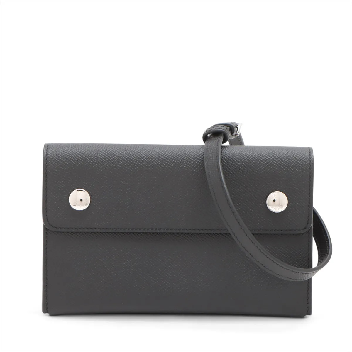 Hermès Hermès snap Togo Veau Epsom Black Silver Metal Fittings