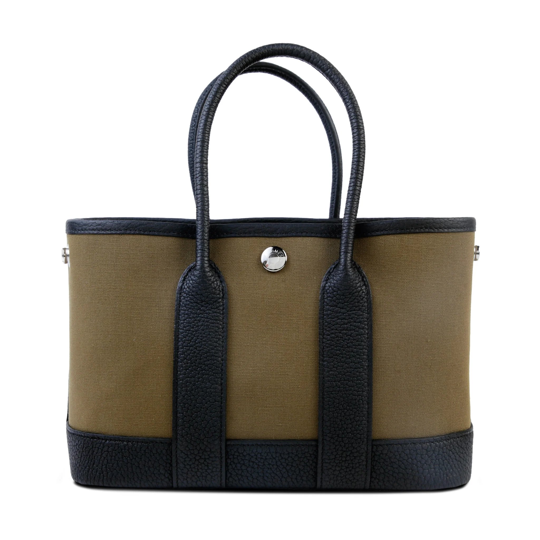 Brand New ( Rank N ) HERMÈS Neo Garden Party 23 Vert Olive (61) Toile H canvas Negonda Palladium hardware G (2026)