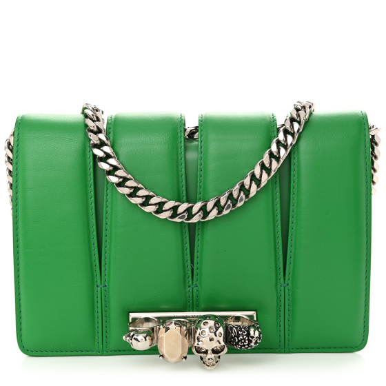 Alexander McQueen Calfskin Small Slash Bag Bright Green