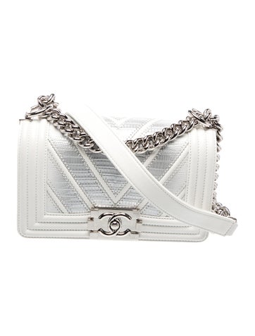 Small Chevron Lizard Boy Bag