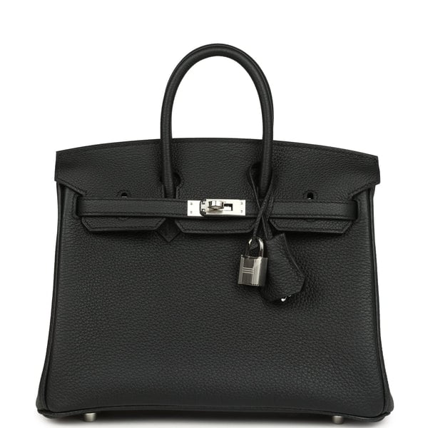 Hermes Hermes Birkin 25 Black Togo Palladium Hardware