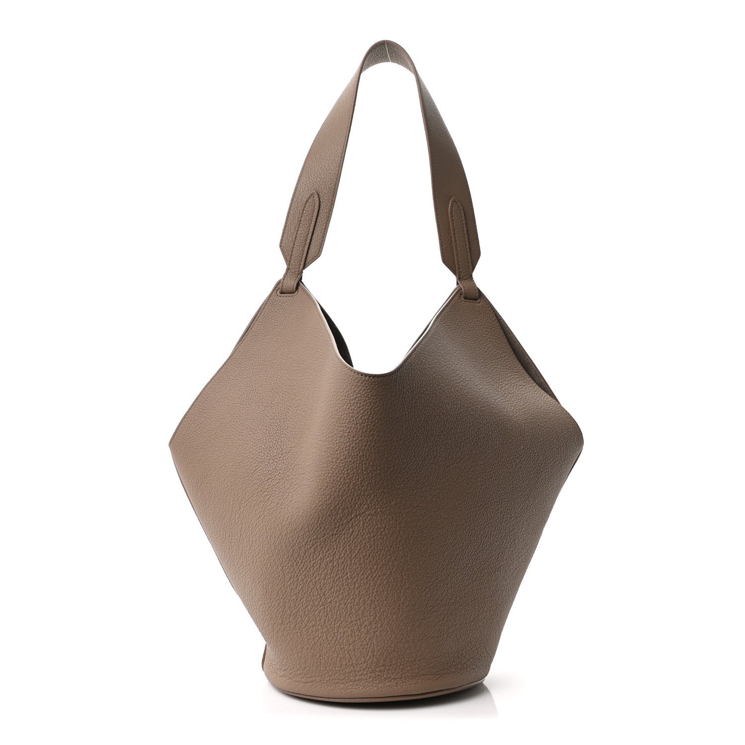 Khaite Pebbled Sport Calfskin Medium Lotus Tote Mokka
