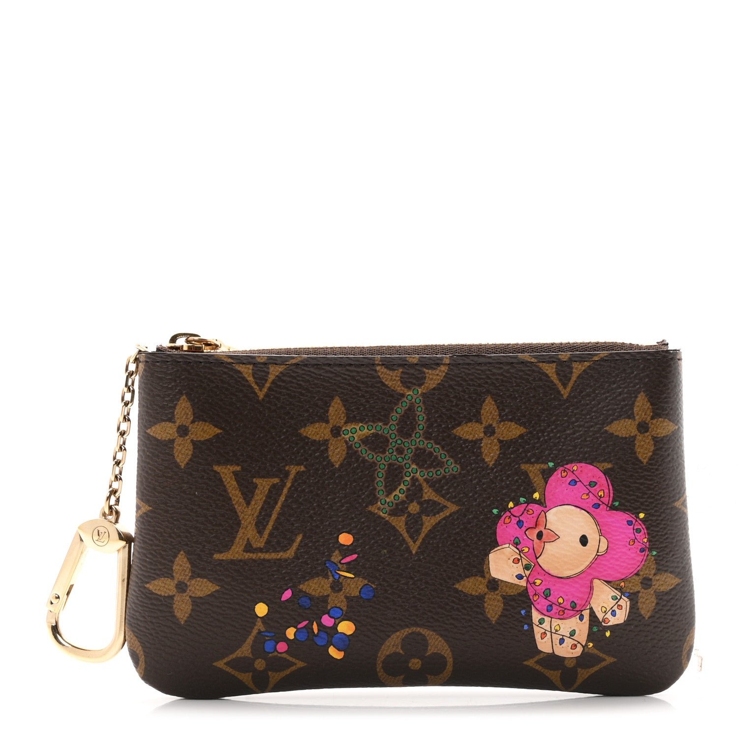 Louis Vuitton Monogram 2025 Vivienne Winter Holiday Key Pouch S Frozen Orchid