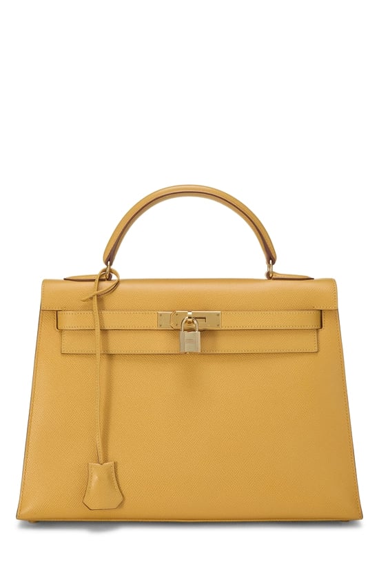 Hermes Jaune d'or Courchevel Kelly Sellier 32