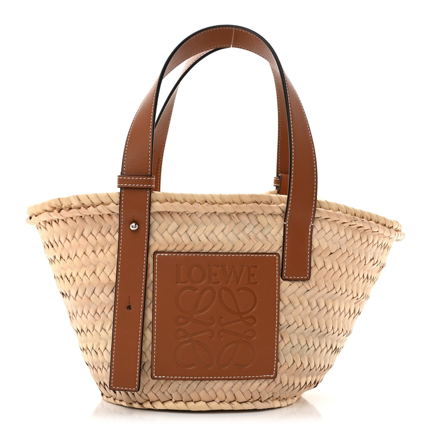 Loewe Raffia Small Basket Tote Bag Natural Tan