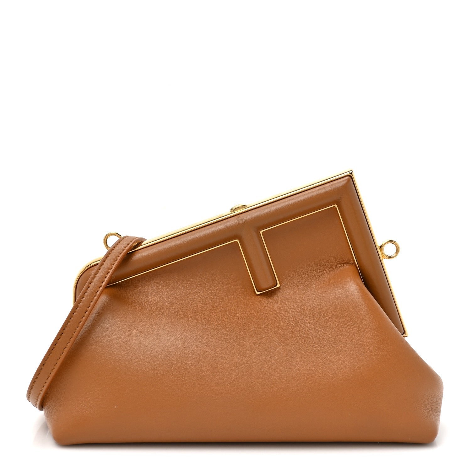 Fendi Shiny Nappa Small Fendi First Caramello
