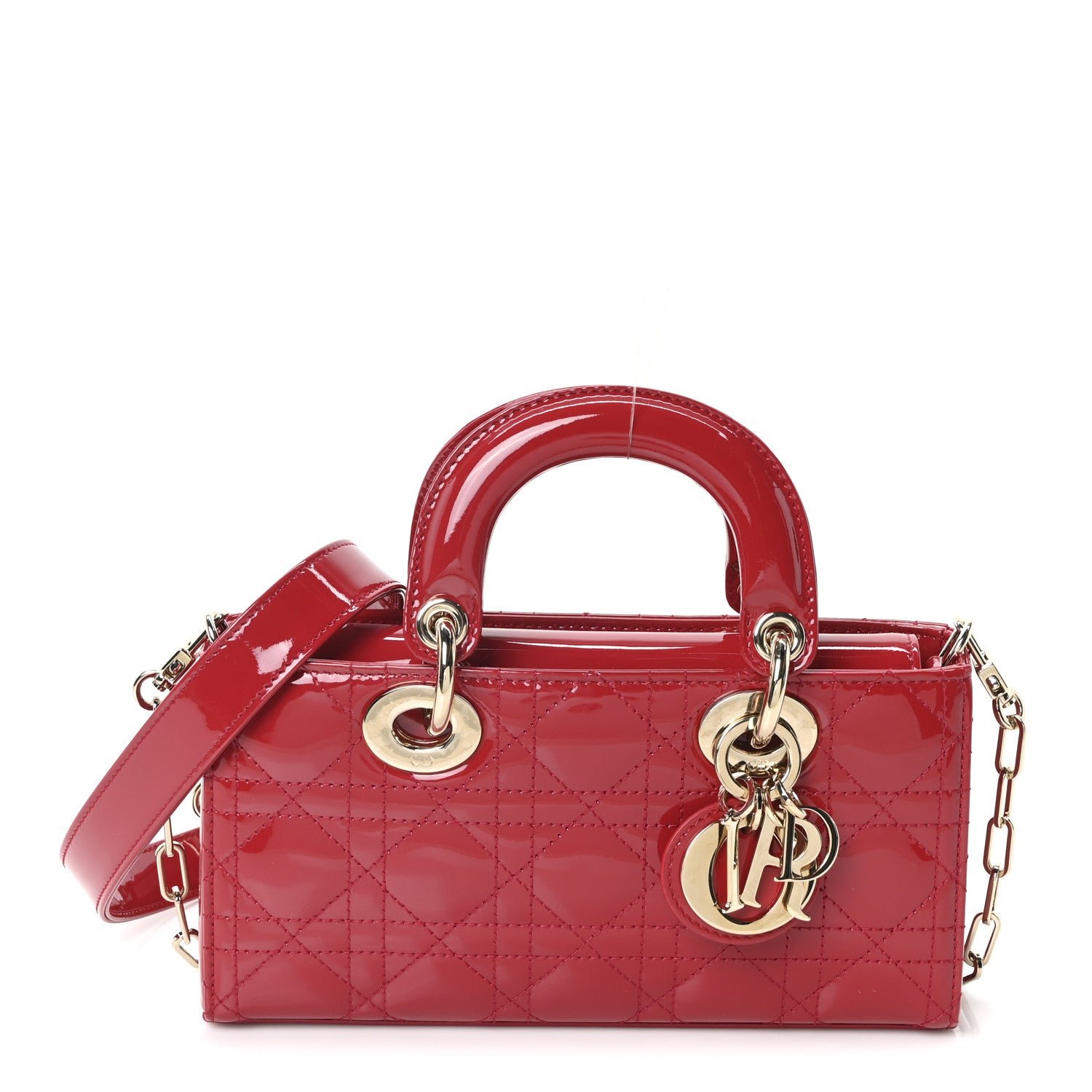 Dior Patent Cannage Small Lady D-Joy Mexican Red
