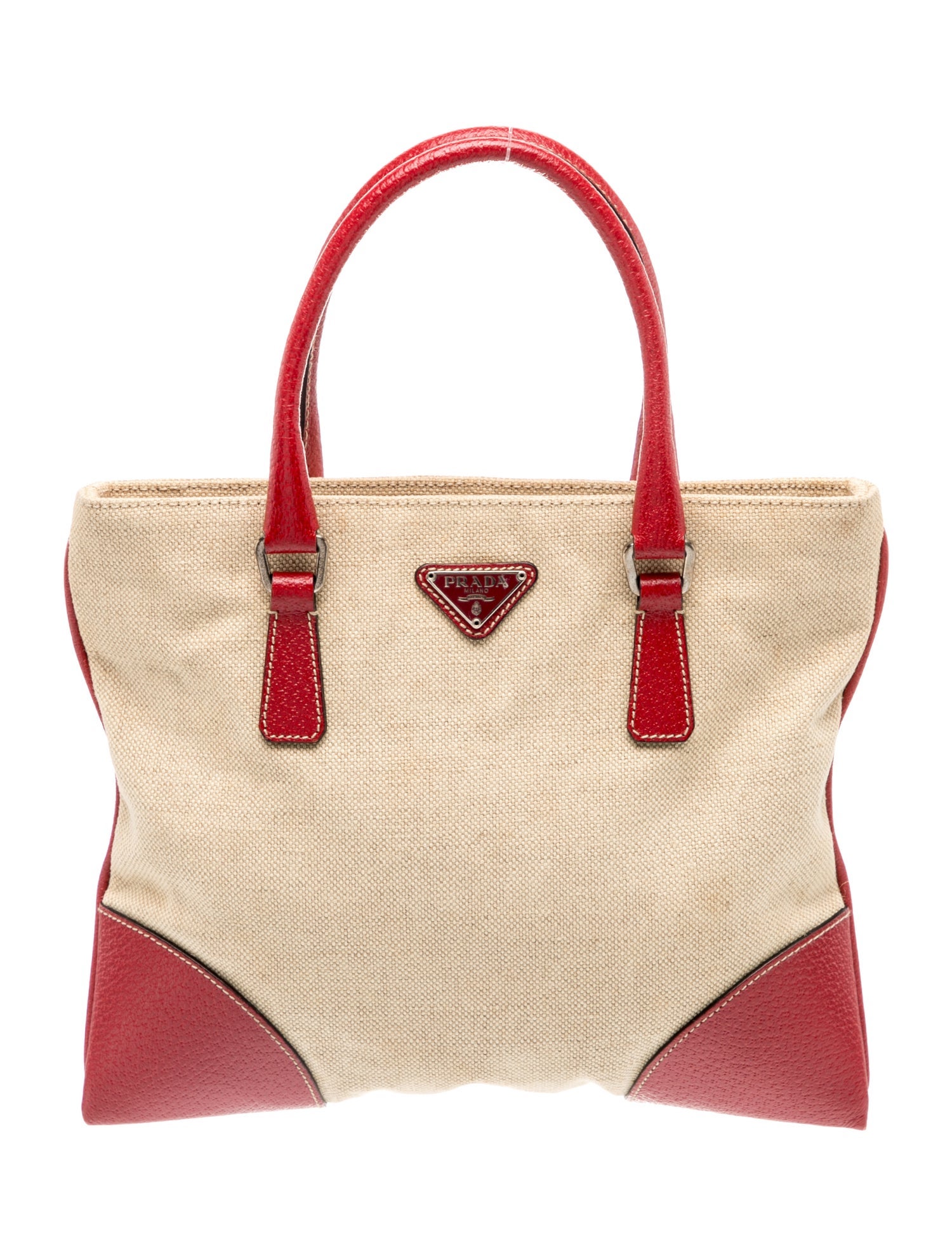 Enameled Metal Triangle Top Handle Bag