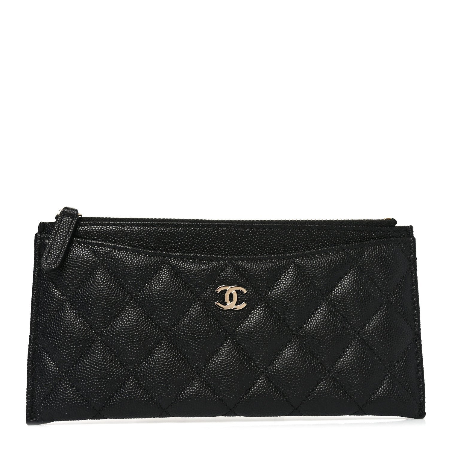 Chanel Chanel Caviar Quilted Classic Zip Pouch Black
