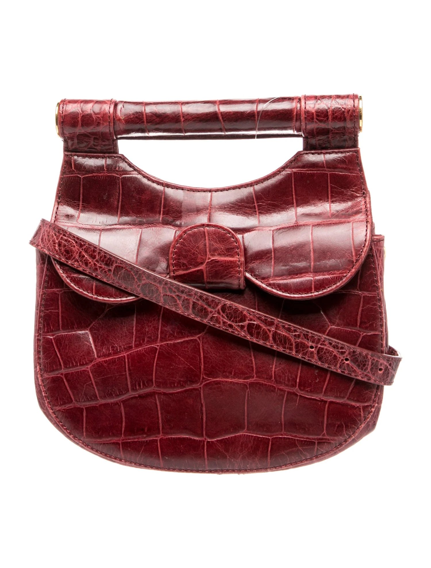 Embossed Leather Top Handle Bag
