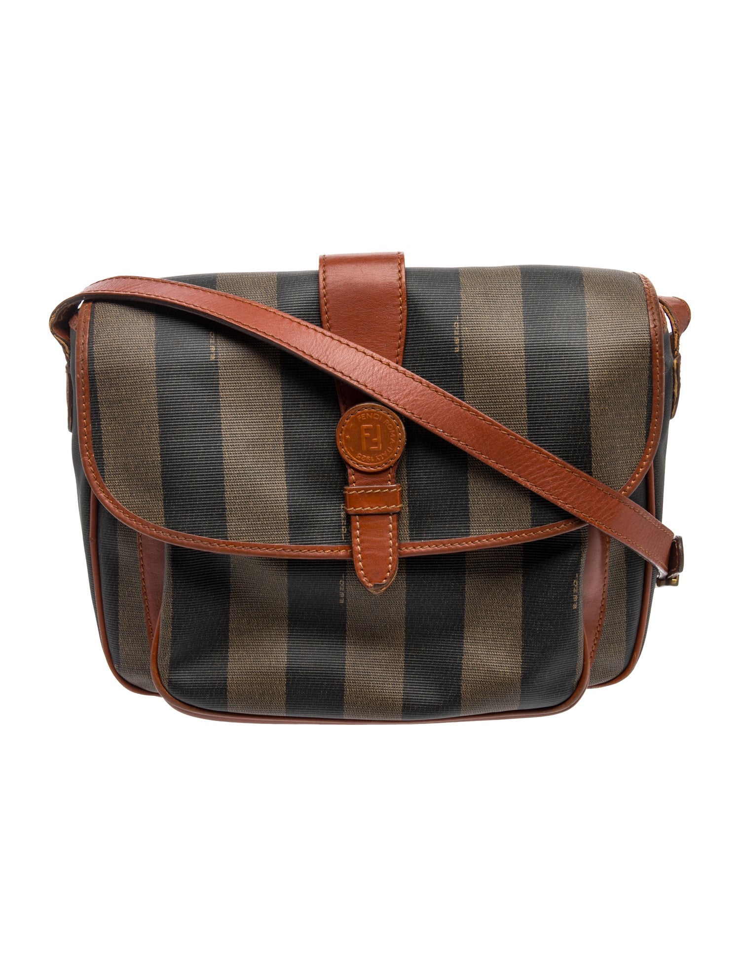 Fendi Pequin Crossbody Bag Vintage