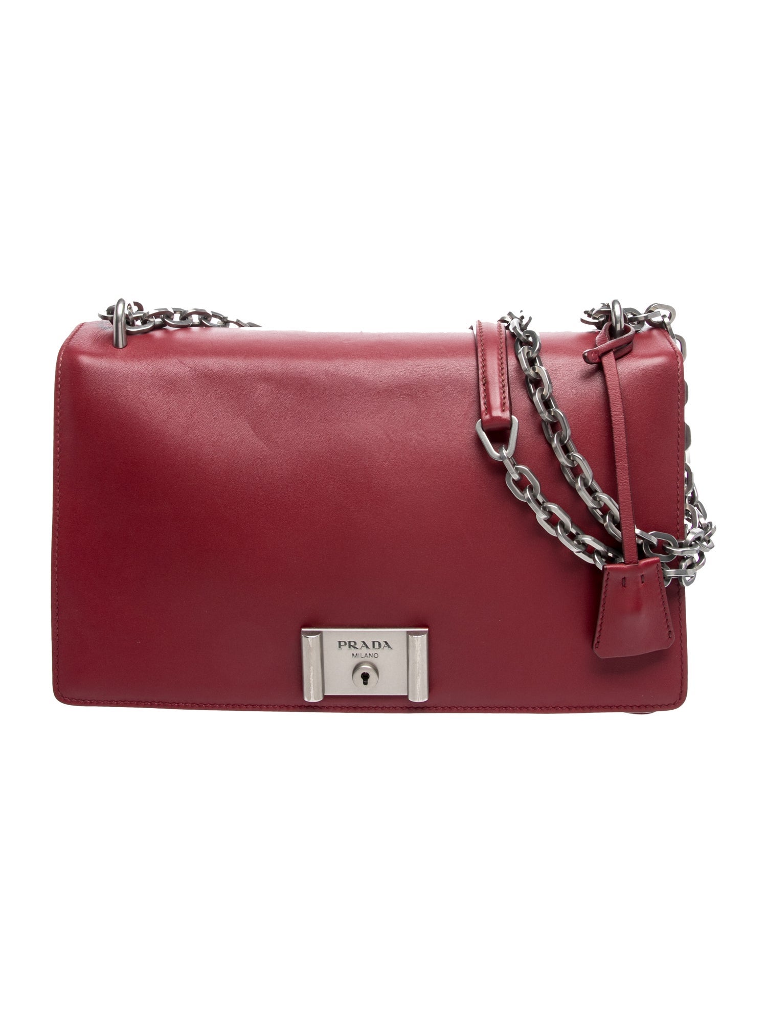 Leather Plex Ribbon Shoulder Bag Medium