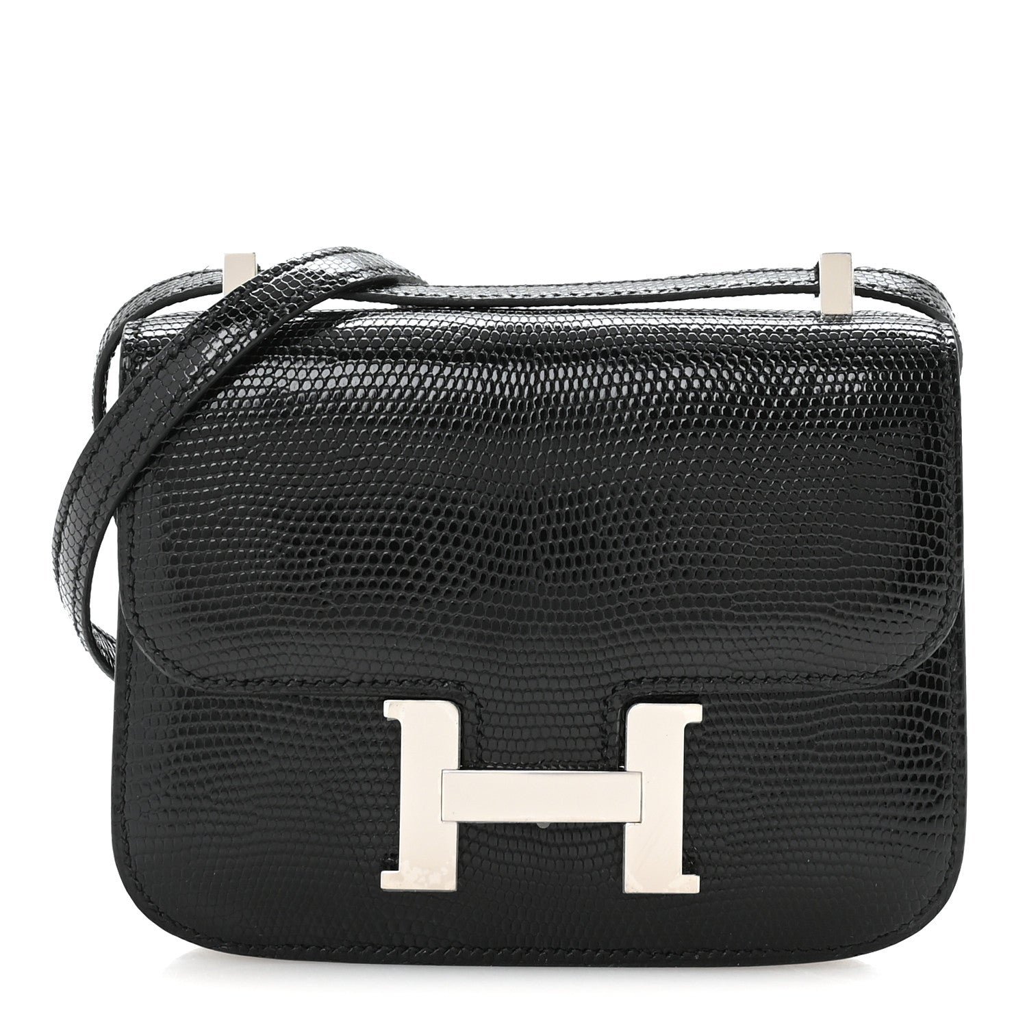 Hermes Lizard Niloticus Micro Constance 14 Black
