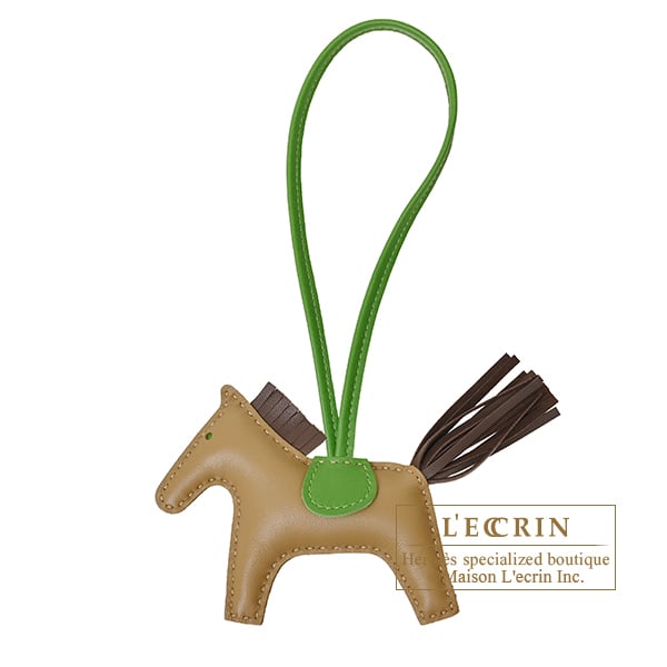 Hermes Rodeo charm PM Dune/Chocolat Agneau