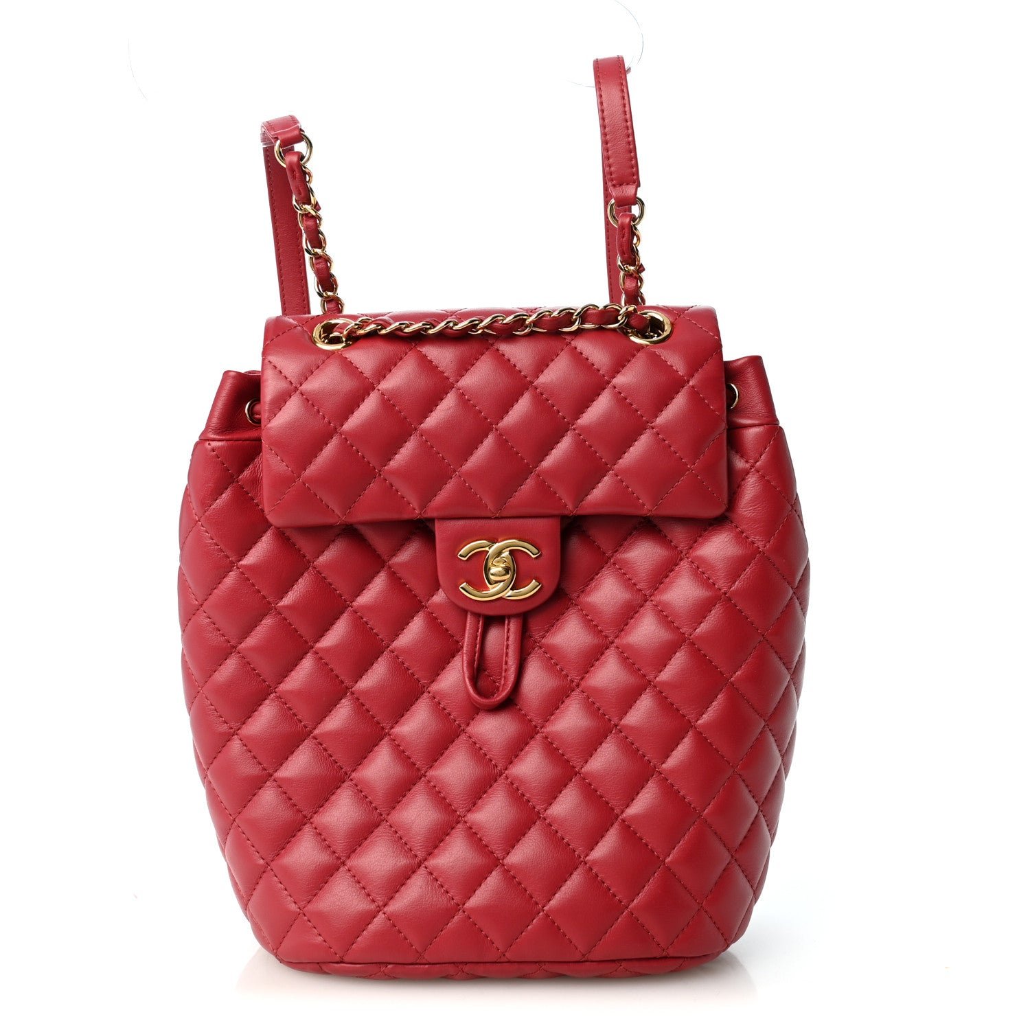 Chanel Lambskin Quilted Small Urban Spirit Backpack Red