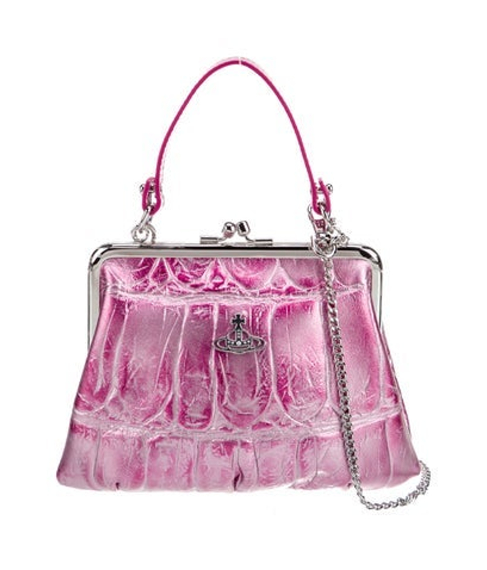 Vivienne Westwood Westwood Embossed Leather Top Handle Bag W Tags