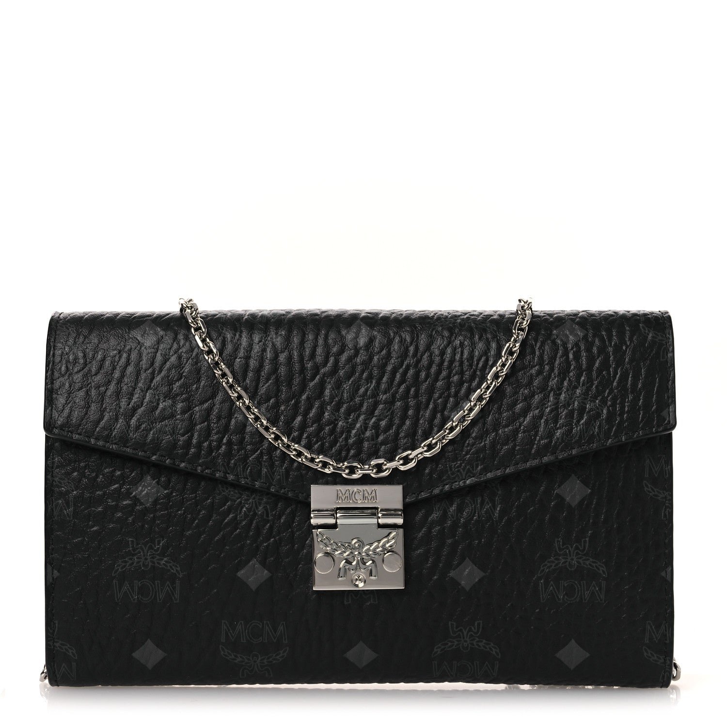 MCM Visetos Medium Patricia Wallet On Chain Black