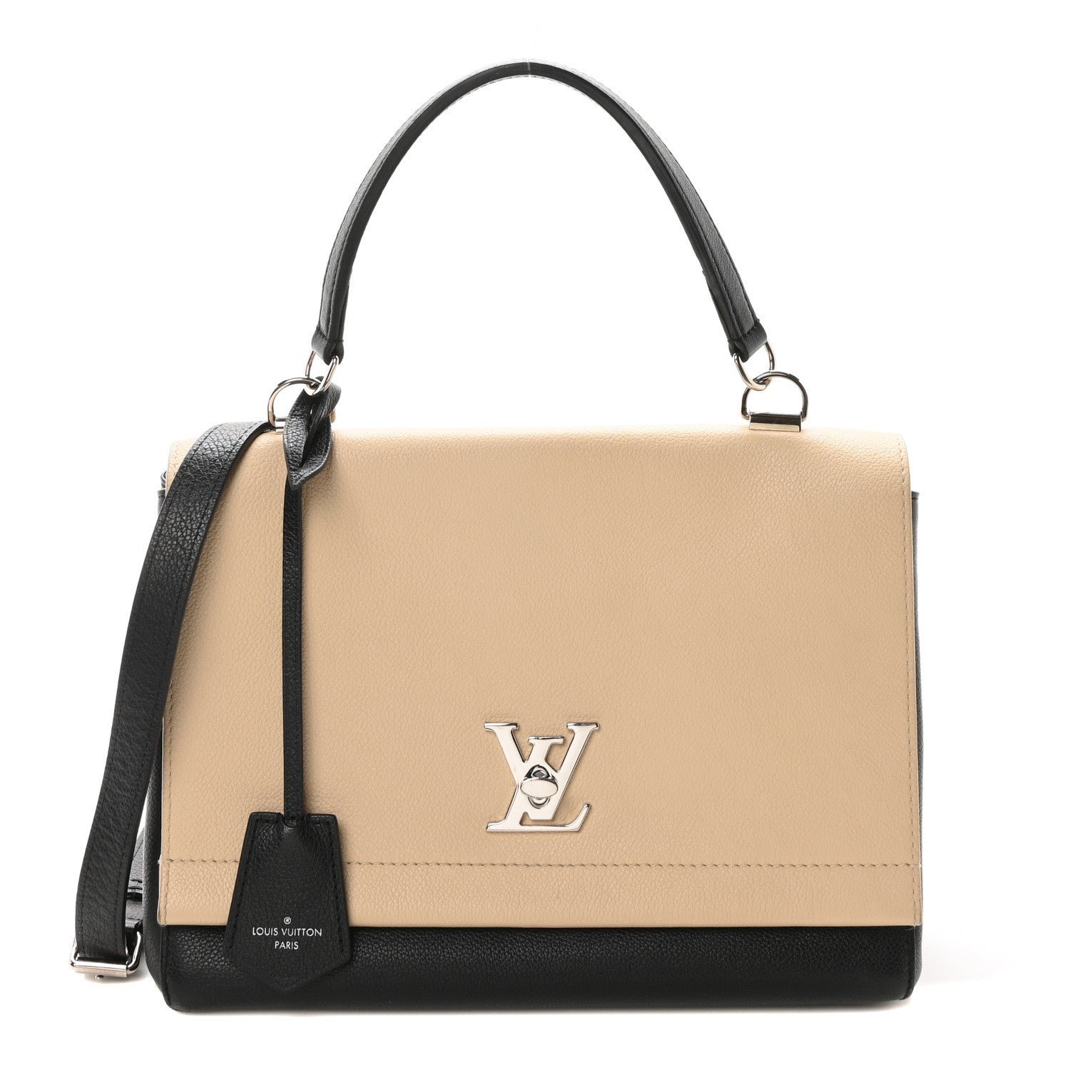 Louis Vuitton Soft Calfskin Lockme II Top Handle Vanille Black