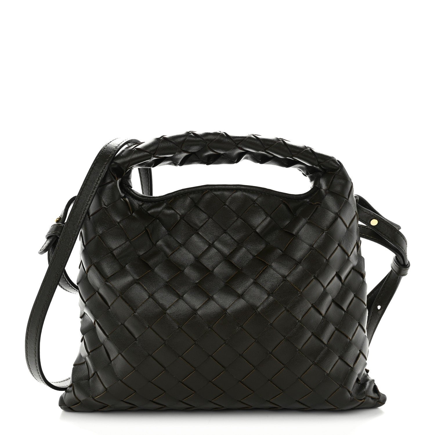 Bottega Veneta Calfskin Intrecciato Mini Hop Khaki