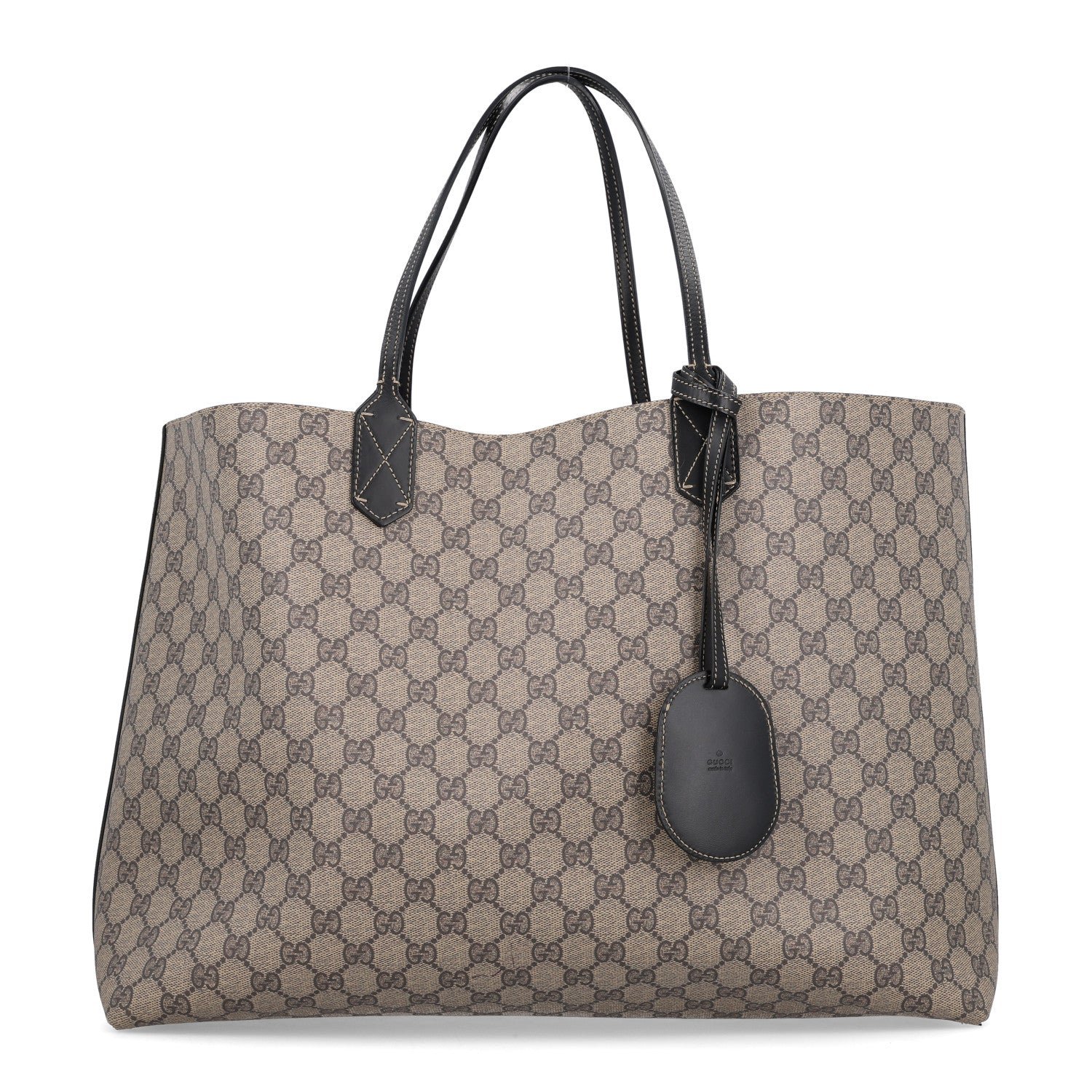 Gucci GG Supreme Monogram Large Reversible Tote Beige Black