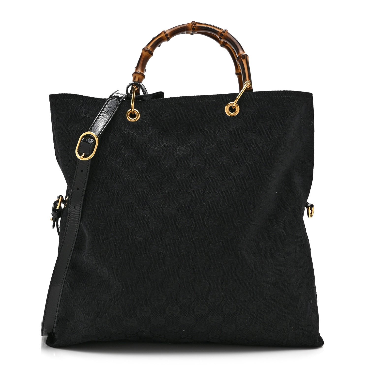 Gucci GG Monogram Bamboo Reversible Tote Black