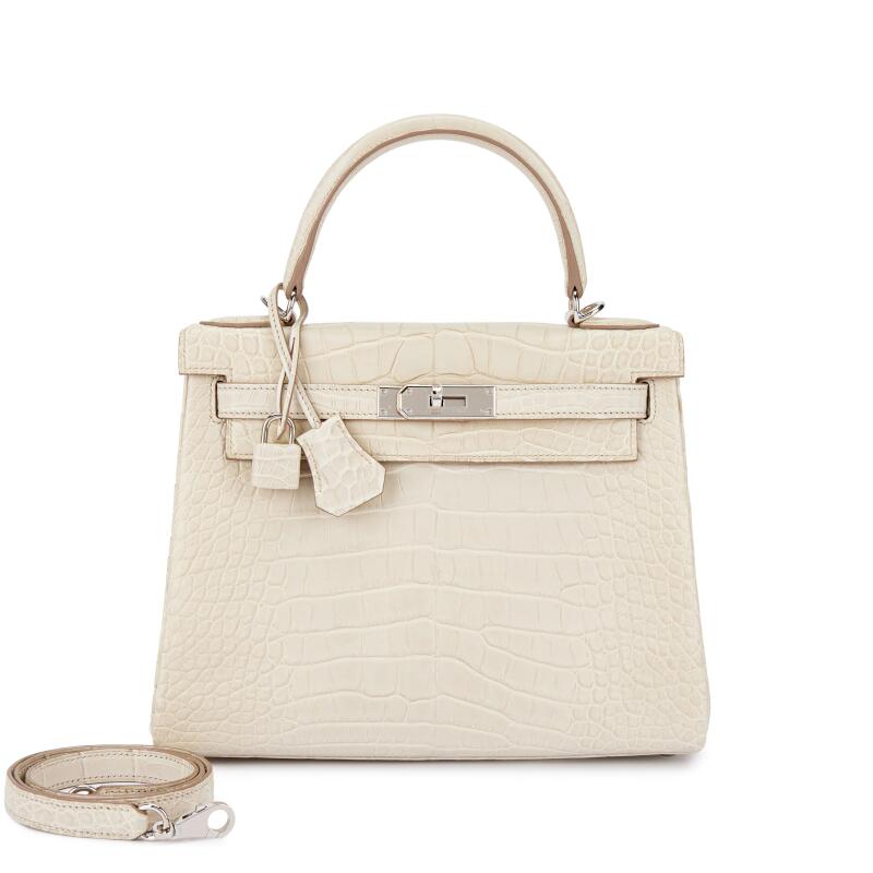 Hermes Beton Matte Alligator Kelly 28 Retourne Palladium Hardware, 2023