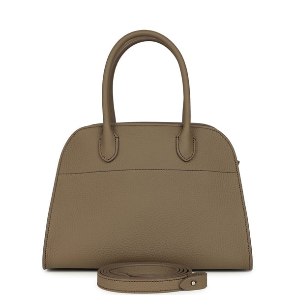 The Row The Row Soft Margaux 10 Bag Smoked Taupe Calfskin Silver Hardware
