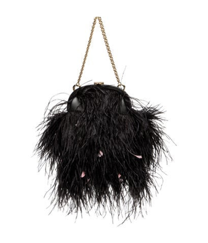 Mark Cross Cross Ostrich Feather Evening Bag