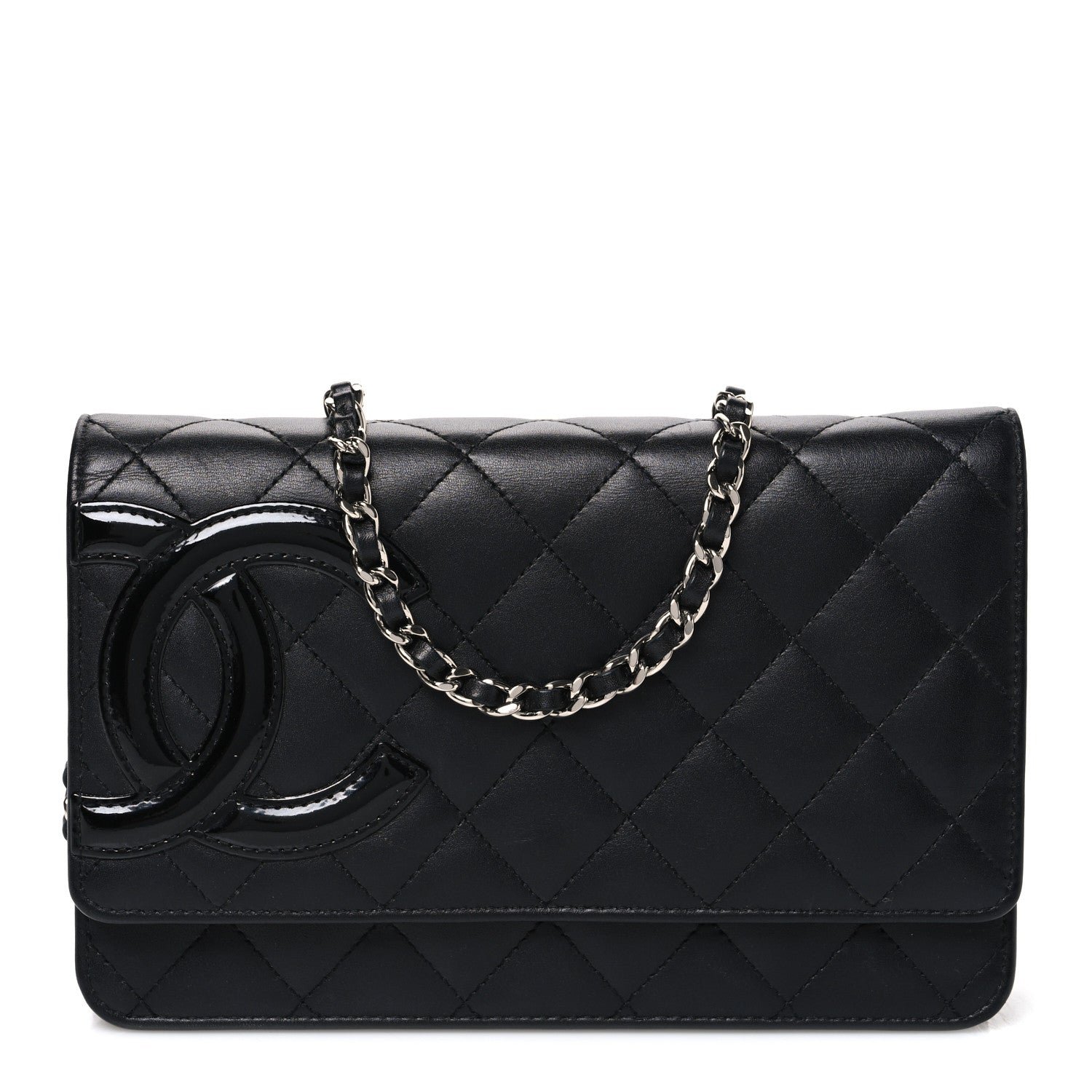 Chanel Calfskin Quilted Cambon Wallet on Chain WOC Black
