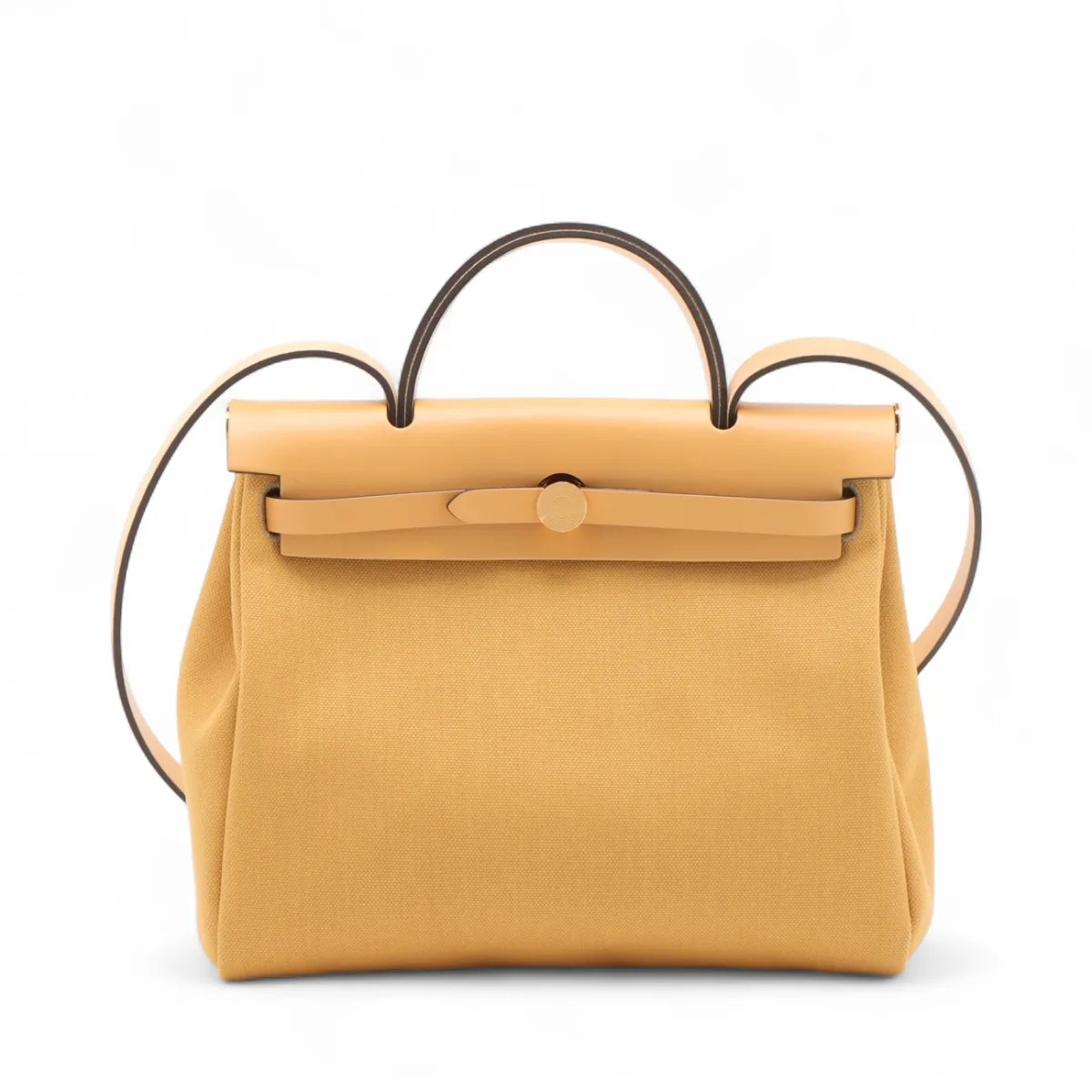 Hermès Herbag Zip PM Toile militaire Paille Gold Metal Fittings