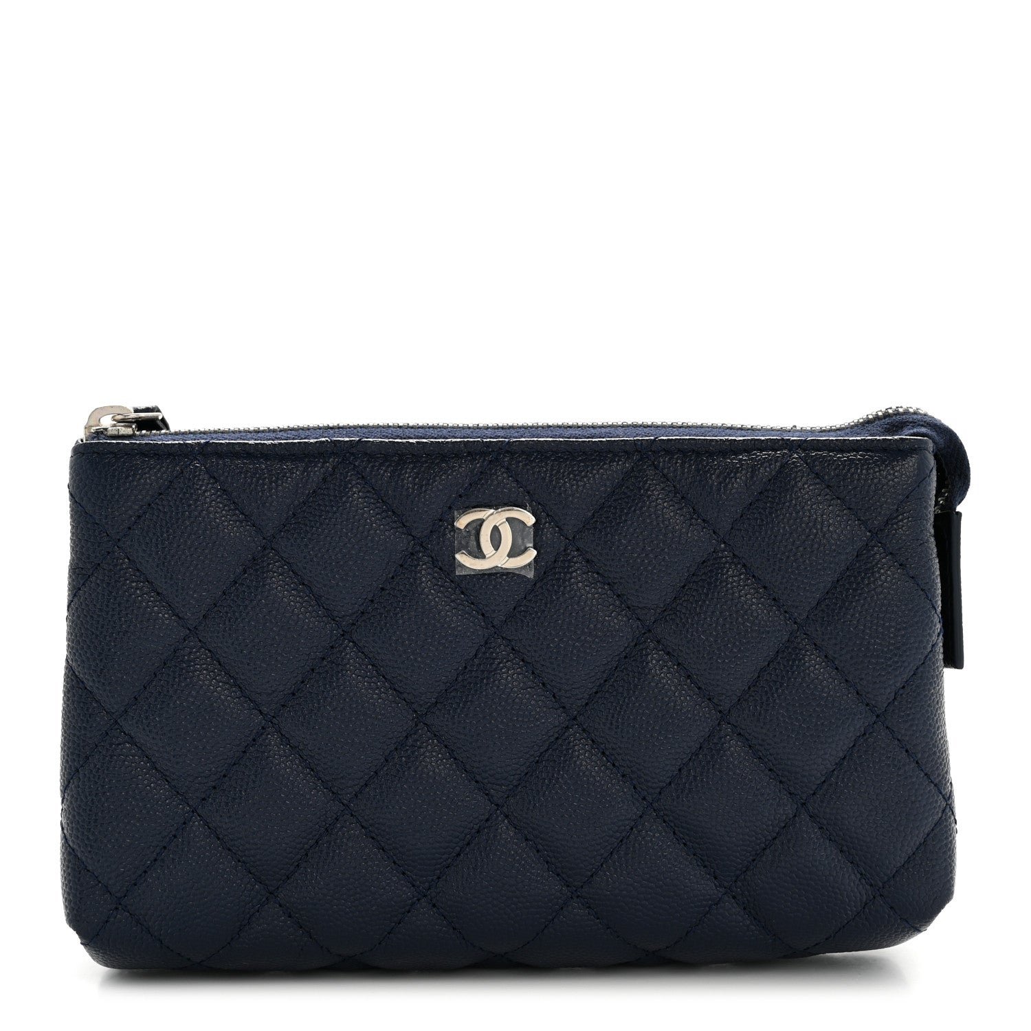 Chanel Caviar Quilted Cosmetic Case Navy