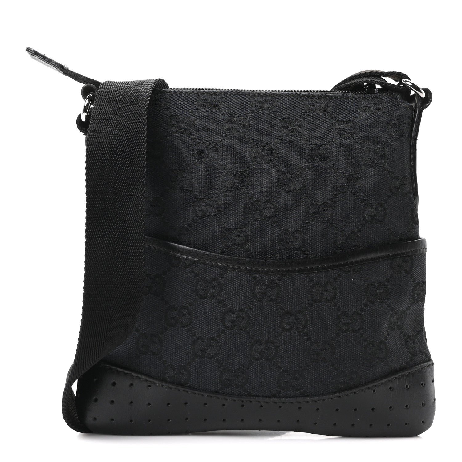 Gucci Monogram Small Perforated Messenger Black