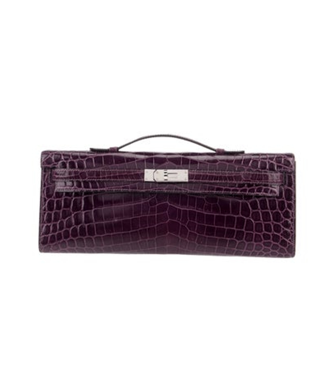 Hermes Shiny Crocodile Kelly Cut Pochette