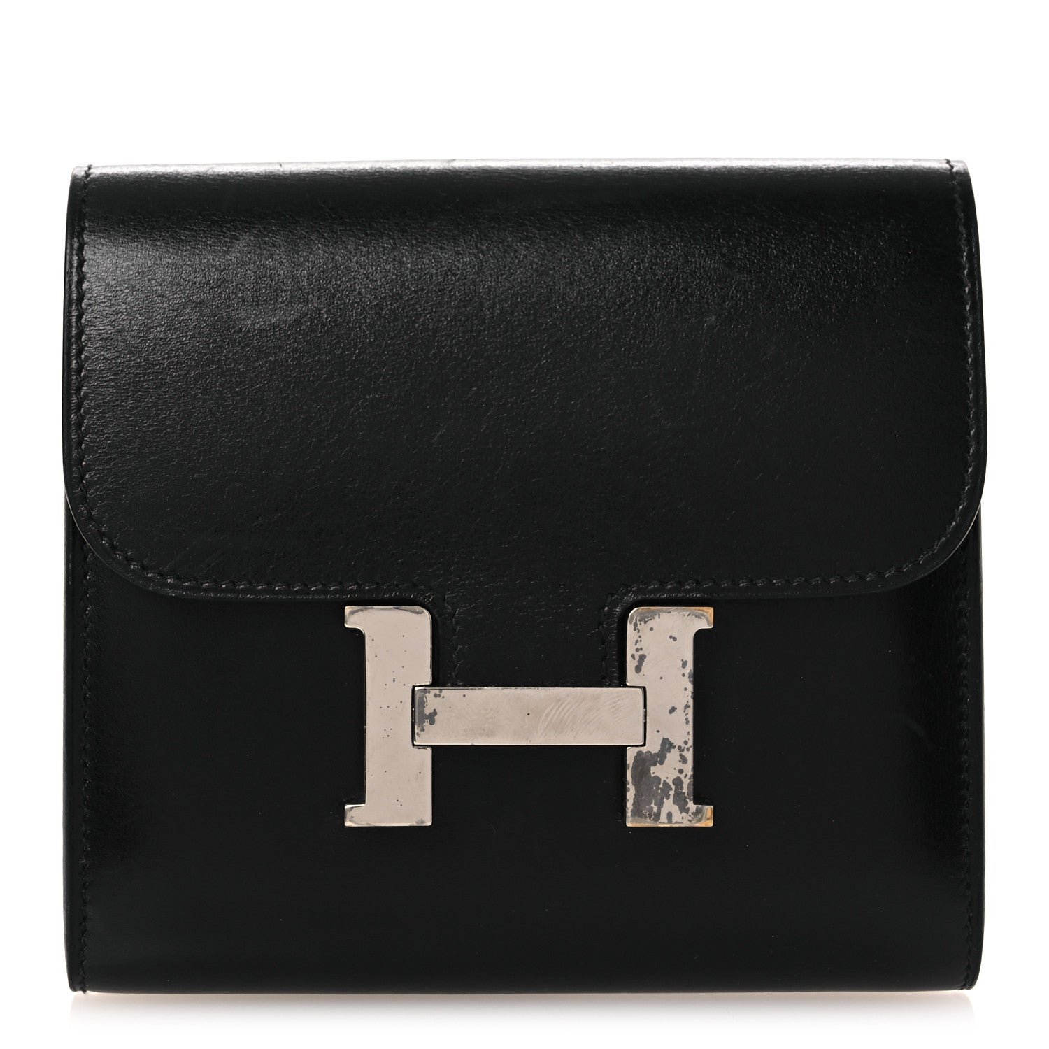 Hermes Box Constance Short Wallet Black
