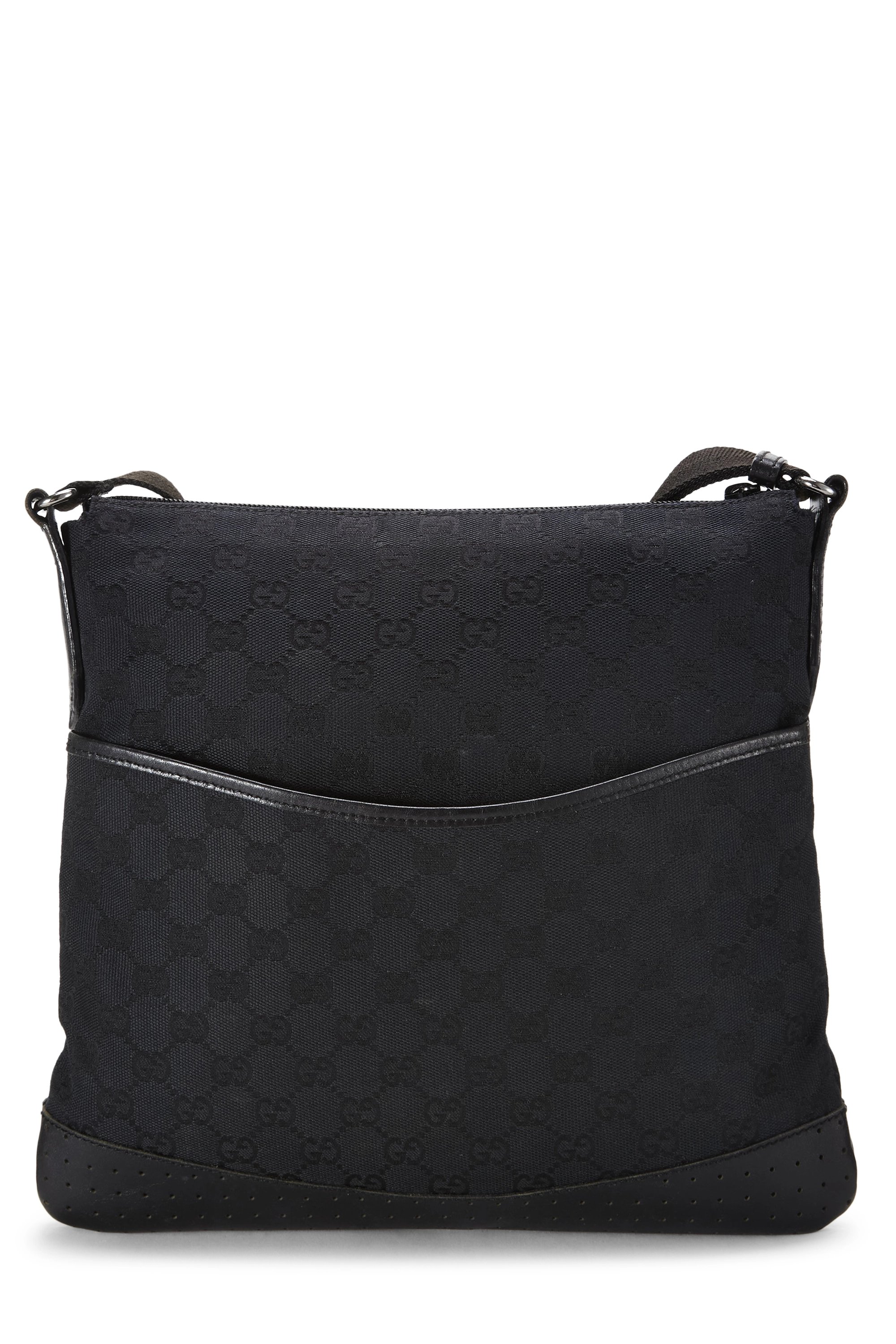 Black GG Canvas Web Pocket Messenger